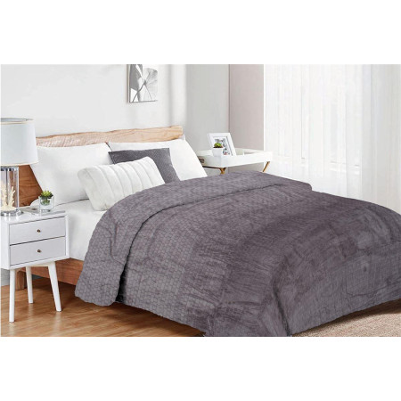 Κουβέρτα Coral Fleece Jacquard Brick 06 160X220 Grey 100% Polyester
