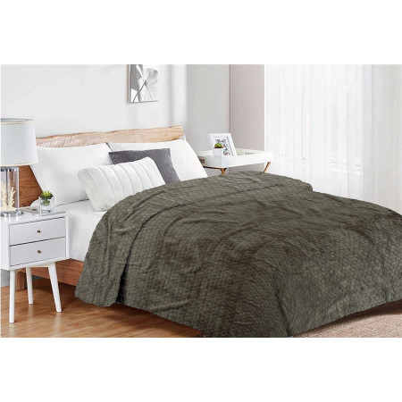 Κουβέρτα Coral Fleece Jacquard Brick 07 220X240 Olive 100% Polyester
