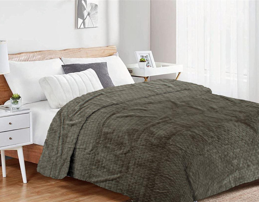Κουβέρτα Coral Fleece Jacquard Brick 07 220X240 Olive 100% Polyester