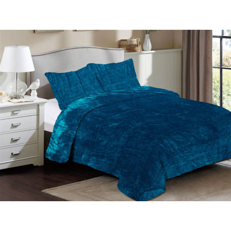 Κουβέρτα Coral Fleece Solid 03 220X240 Petrol 100% Polyester