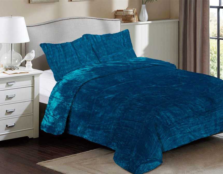 Κουβέρτα Coral Fleece Solid 03 220X240 Petrol 100% Polyester