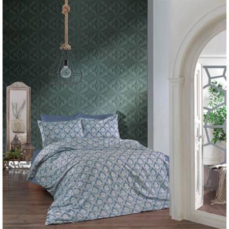 Παπλωματοθήκη Εμπριμέ Οφηλία 279 160X240 Blue 70/30 Cott/Pol