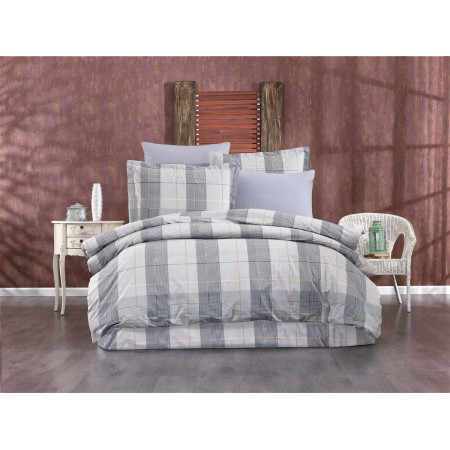 Παπλωματοθήκη Εμπριμέ Αντιγόνη 339 160X240 Grey 100% Cotton Flannel