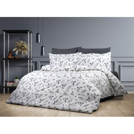 Παπλωματοθήκη Εμπριμέ Μυρτώ 350 220X240 Grey 100% Cotton Flannel
