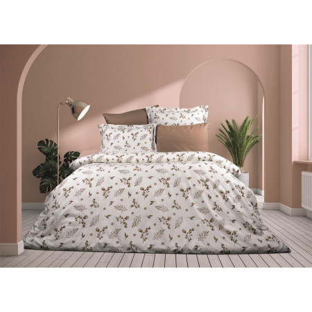 Παπλωματοθήκη Εμπριμέ Μυρτώ 352 220X240 Beige 100% Cotton Flannel