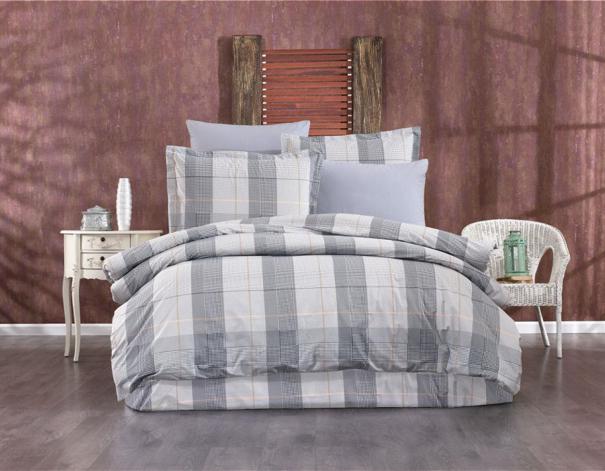 Σεντόνια Εμπριμέ Σετ 3 τεμ Αντιγόνη 339 160X240 Grey 100% Cotton Flannel