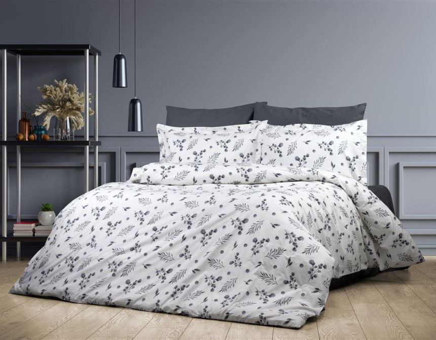 Σεντόνια Εμπριμέ Σετ 4 τεμ Μυρτώ 350 220X240 Grey 100% Cotton Flannel