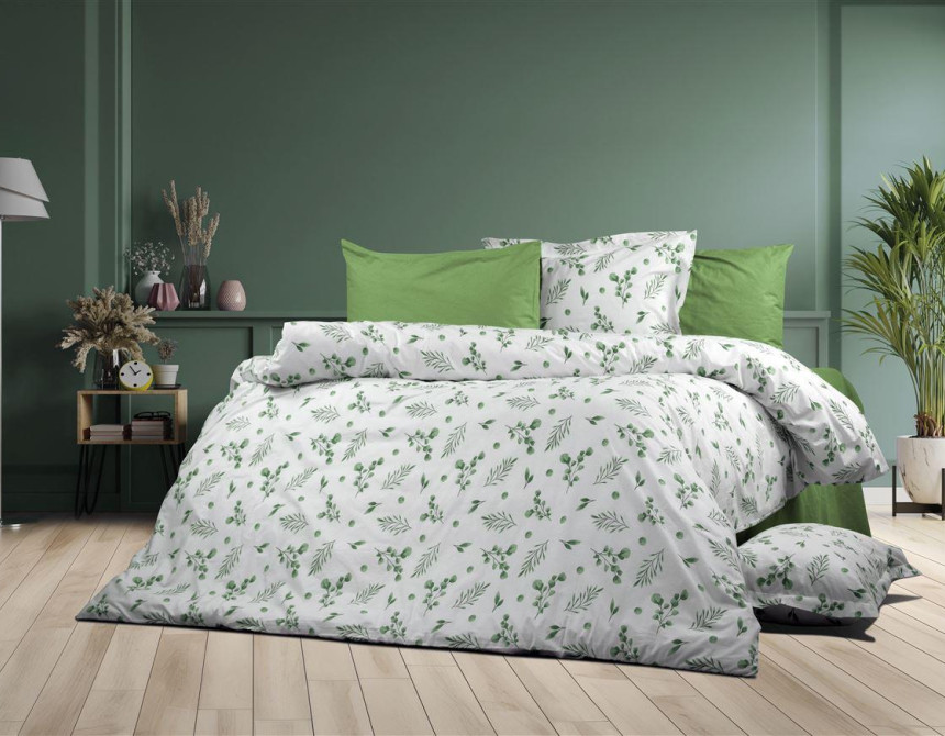 Σεντόνια Εμπριμέ Σετ 4 τεμ Μυρτώ 351 220X240 Green 100% Cotton Flannel