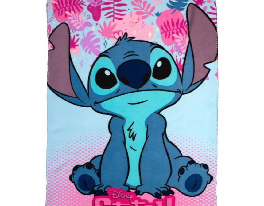 Κουβέρτα Fleece Disney Home Stitch 68 100X140 Ice Blue-Pink 100% Polyester