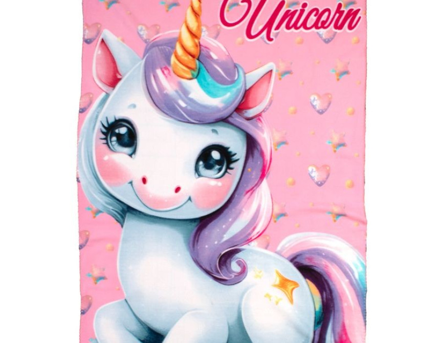 Κουβέρτα Fleece Unicorn 56 100X140 Pink 100% Polyester