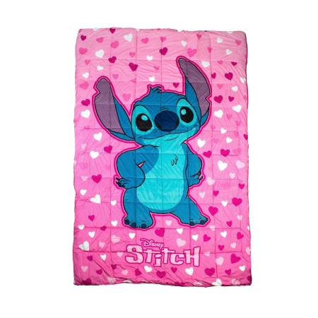 Κουβερτοπάπλωμα Flannel-Sherpa Disney Home Lilo & Stitch 57 160X250 Pink 100% Polyester