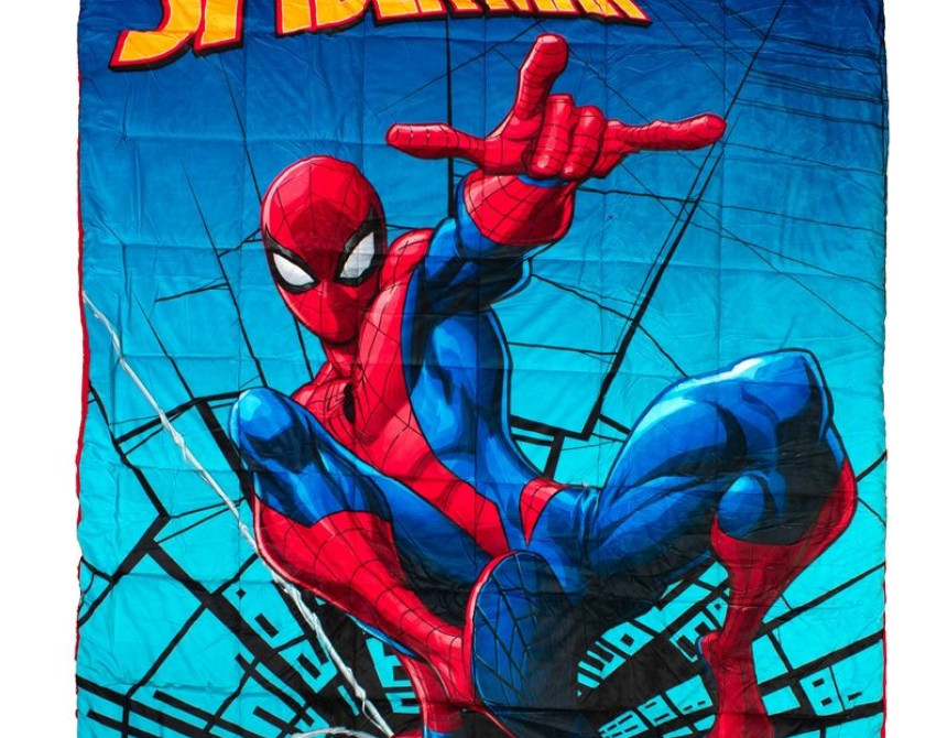 Κουβερτοπάπλωμα Flannel-Sherpa Marvel Spider-Man 13 160X250 Turquoise-Blue 100% Polyester