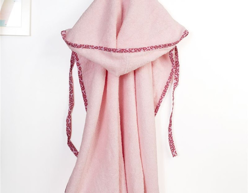 Κάπα Με Κέντημα bebe Giraffe 171 75X85 Pink 100% Cotton
