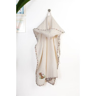 Κάπα Με Κέντημα bebe Giraffe 173 75X85 Ecru-Multi 100% Cotton