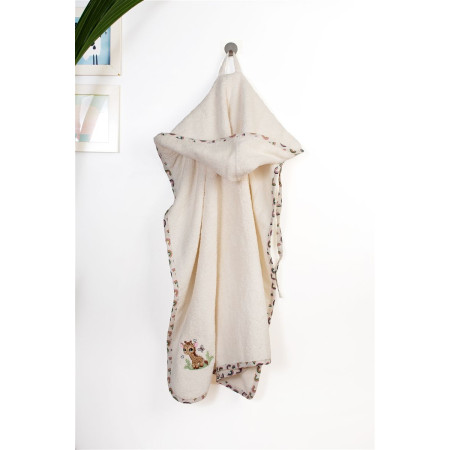 Κάπα Με Κέντημα bebe Giraffe 173 75X85 Ecru-Multi 100% Cotton