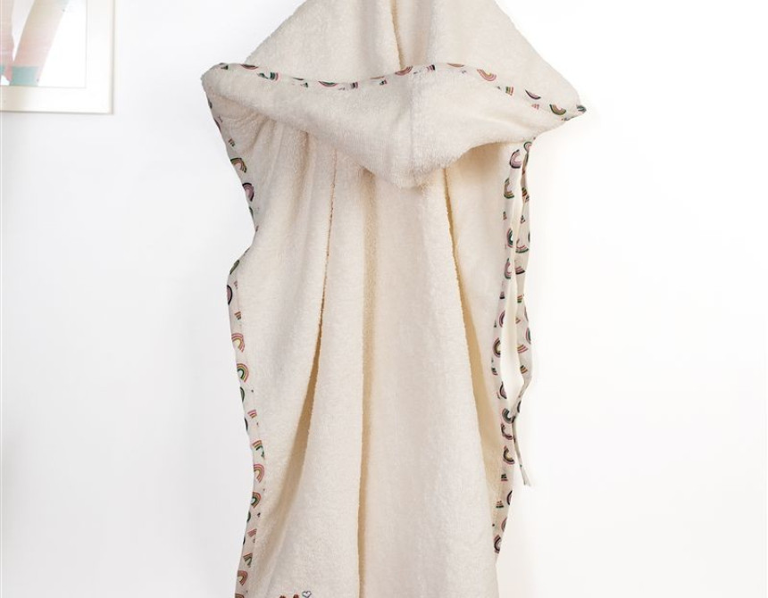 Κάπα Με Κέντημα bebe Giraffe 173 75X85 Ecru-Multi 100% Cotton