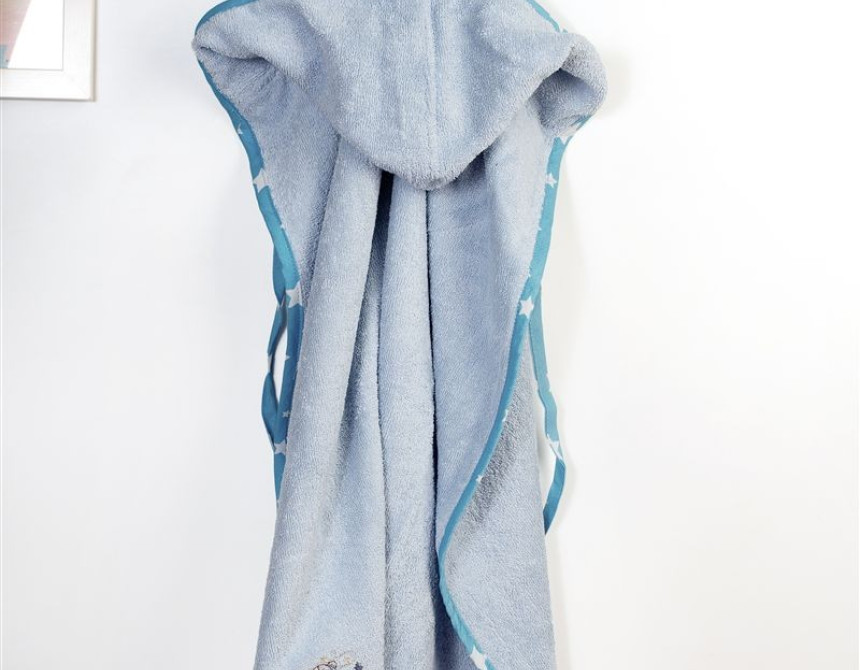 Κάπα Με Κέντημα bebe Aviator 183 75X85 Sky Blue 100% Cotton