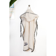 Κάπα Με Κέντημα bebe Aviator 185 75X85 Ecru-Grey 100% Cotton