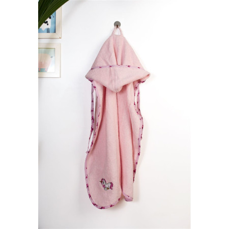 Κάπα Με Κέντημα bebe Unicorn 187 75X85 Pink 100% Cotton
