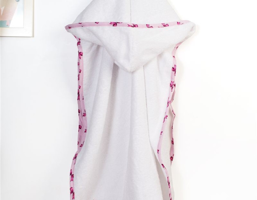 Κάπα Με Κέντημα bebe Unicorn 188 75X85 White-Pink 100% Cotton