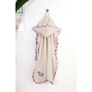 Κάπα Με Κέντημα bebe Unicorn 189 75X85 Ecru-Pink 100% Cotton