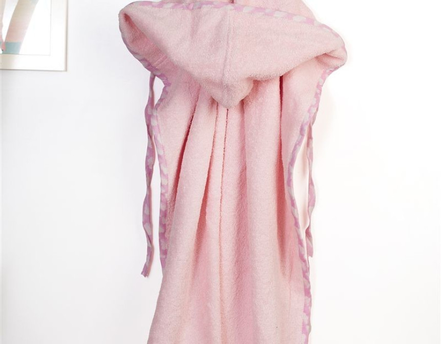 Κάπα Με Κέντημα bebe Stork 192 75X85 Pink 100% Cotton