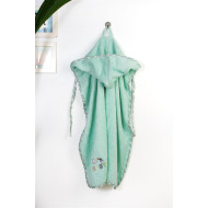 Κάπα Με Κέντημα bebe Stork 195 75X85 Mint 100% Cotton