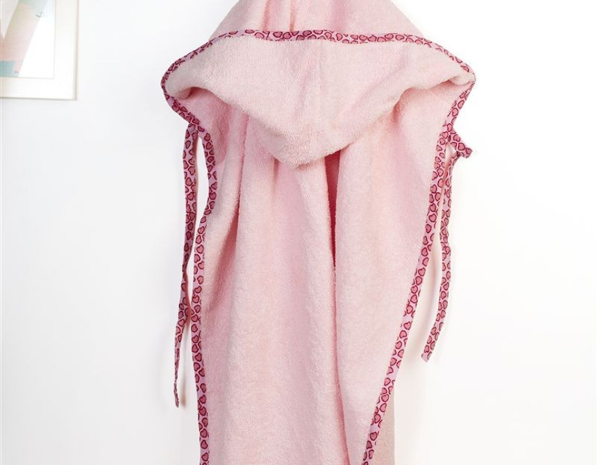 Κάπα Με Κέντημα bebe Deer 196 75X85 Pink 100% Cotton