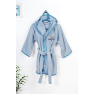 Μπουρνούζι Με Κέντημα kids Aviator 183 Size: 02 Sky Blue 100% Cotton