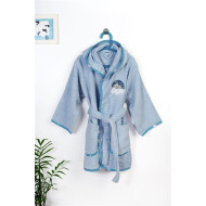 Μπουρνούζι Με Κέντημα kids Cloudy Bear 175 Size: 04 Sky Blue 100% Cotton