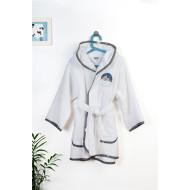 Μπουρνούζι Με Κέντημα kids Cloudy Bear 176 Size: 04 White-Grey 100% Cotton