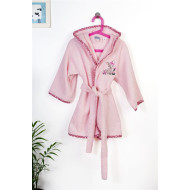 Μπουρνούζι Με Κέντημα kids Deer 196 Size: 02 Pink 100% Cotton