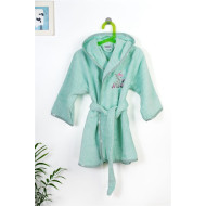 Μπουρνούζι Με Κέντημα kids Deer 199 Size: 02 Mint 100% Cotton