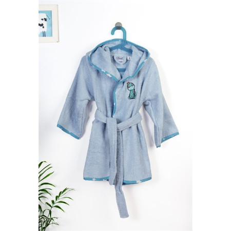 Μπουρνούζι Με Κέντημα kids Dinosaur 179 Size: 02 Sky Blue 100% Cotton