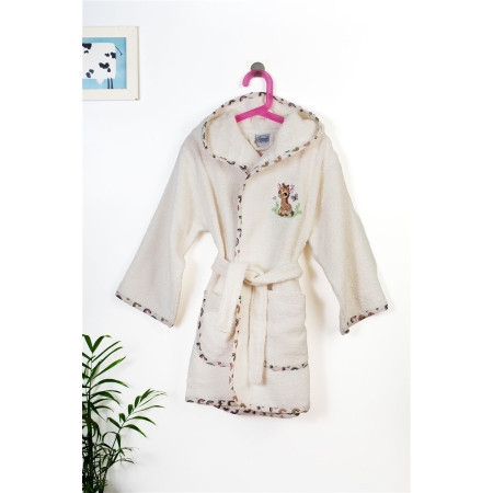 Μπουρνούζι Με Κέντημα kids Giraffe 173 Size: 02 Ecru-Multi 100% Cotton