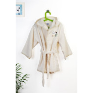 Μπουρνούζι Με Κέντημα kids Stork 194 Size: 02 Ecru-Yellow 100% Cotton