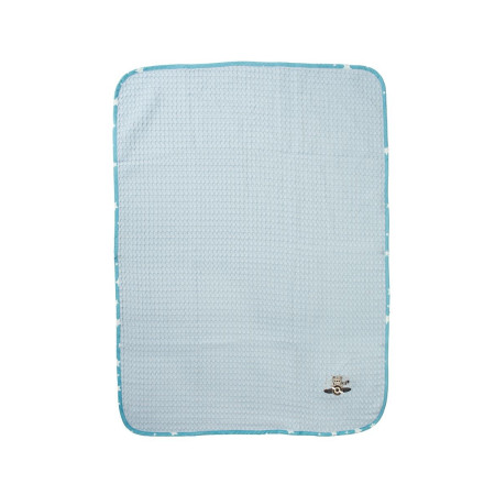 Κουβέρτα Πικέ Με Κέντημα bebe Aviator 183 80X110 Sky Blue 100% Cotton