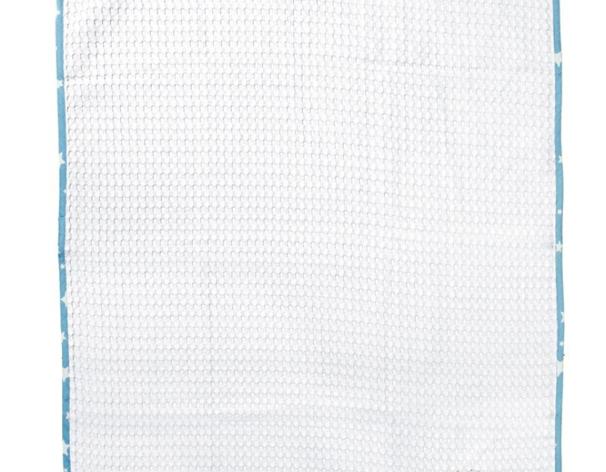Κουβέρτα Πικέ Με Κέντημα bebe Aviator 184 100X160 White-Sky Blue 100% Cotton