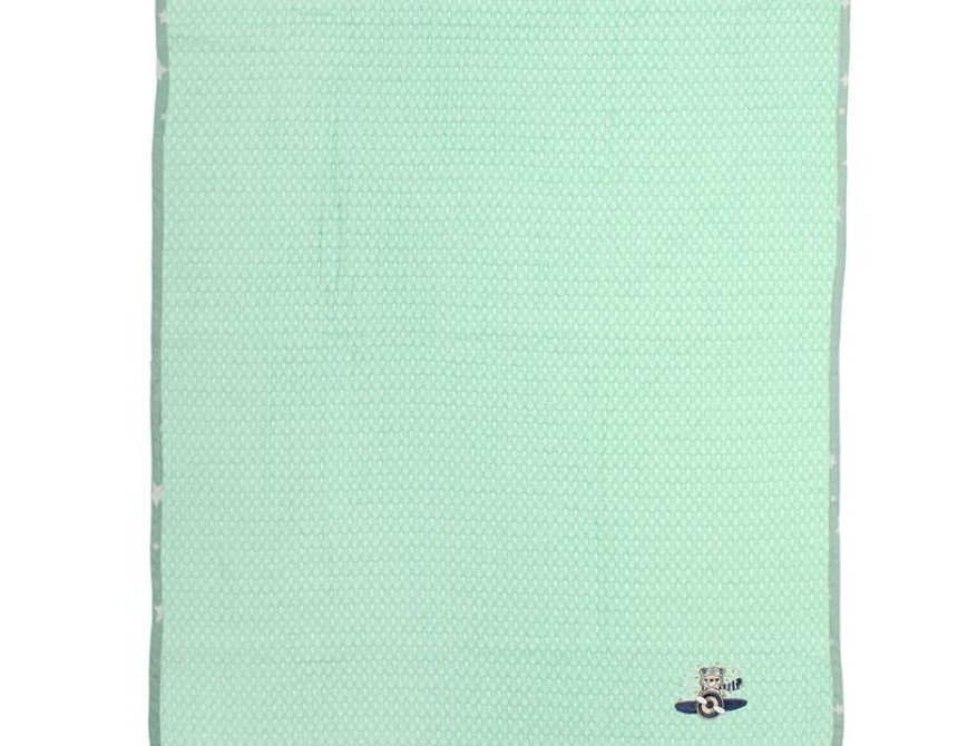 Κουβέρτα Πικέ Με Κέντημα bebe Aviator 186 100X160 Mint 100% Cotton