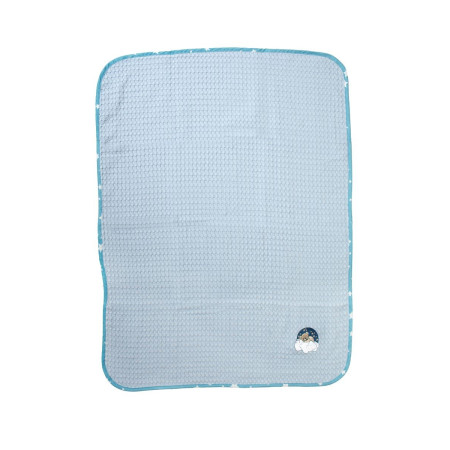 Κουβέρτα Πικέ Με Κέντημα bebe Cloudy Bear 175 100X160 Sky Blue 100% Cotton