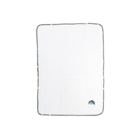 Κουβέρτα Πικέ Με Κέντημα bebe Cloudy Bear 176 80X110 White-Grey 100% Cotton
