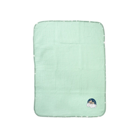 Κουβέρτα Πικέ Με Κέντημα bebe Cloudy Bear 178 100X160 Mint 100% Cotton