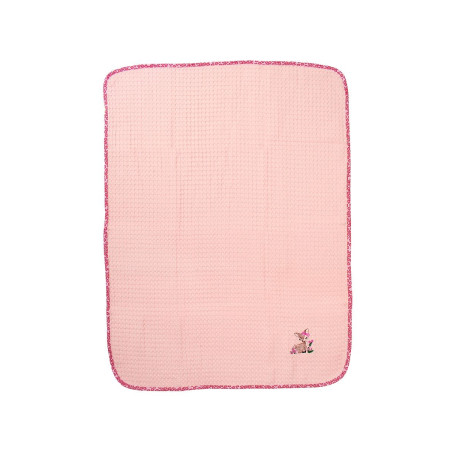 Κουβέρτα Πικέ Με Κέντημα bebe Deer 196 80X110 Pink 100% Cotton