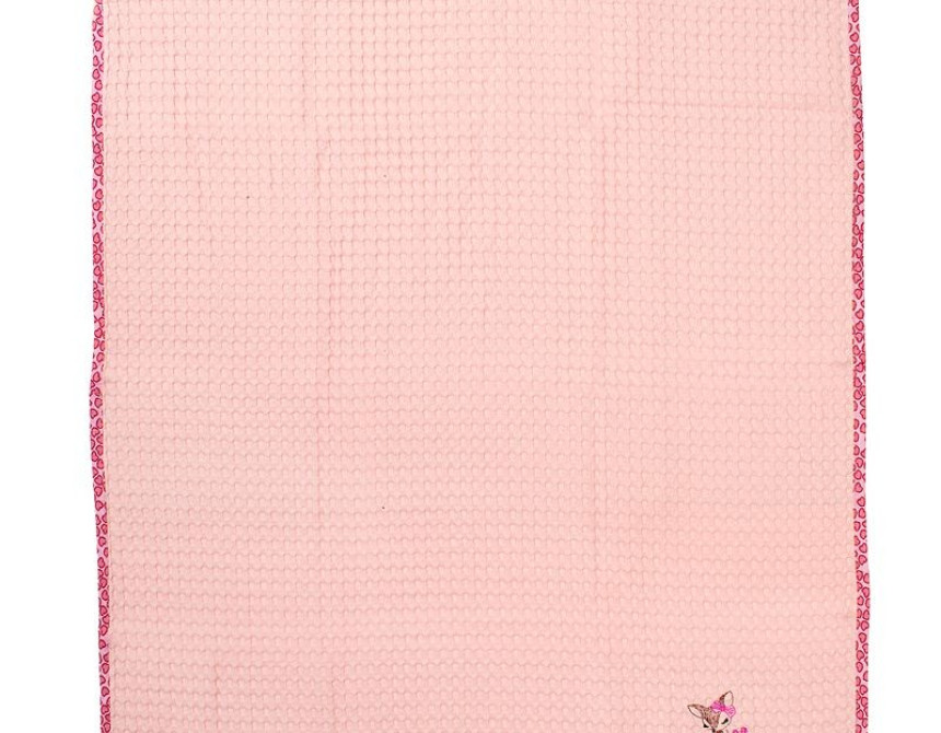 Κουβέρτα Πικέ Με Κέντημα bebe Deer 196 80X110 Pink 100% Cotton