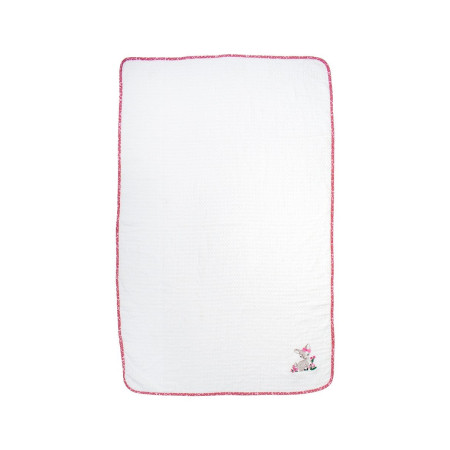 Κουβέρτα Πικέ Με Κέντημα bebe Deer 197 100X160 White-Pink 100% Cotton
