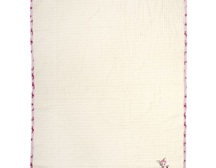 Κουβέρτα Πικέ Με Κέντημα bebe Deer 198 100X160 Ecru-Pink 100% Cotton