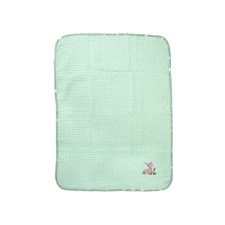 Κουβέρτα Πικέ Με Κέντημα bebe Deer 199 100X160 Mint 100% Cotton
