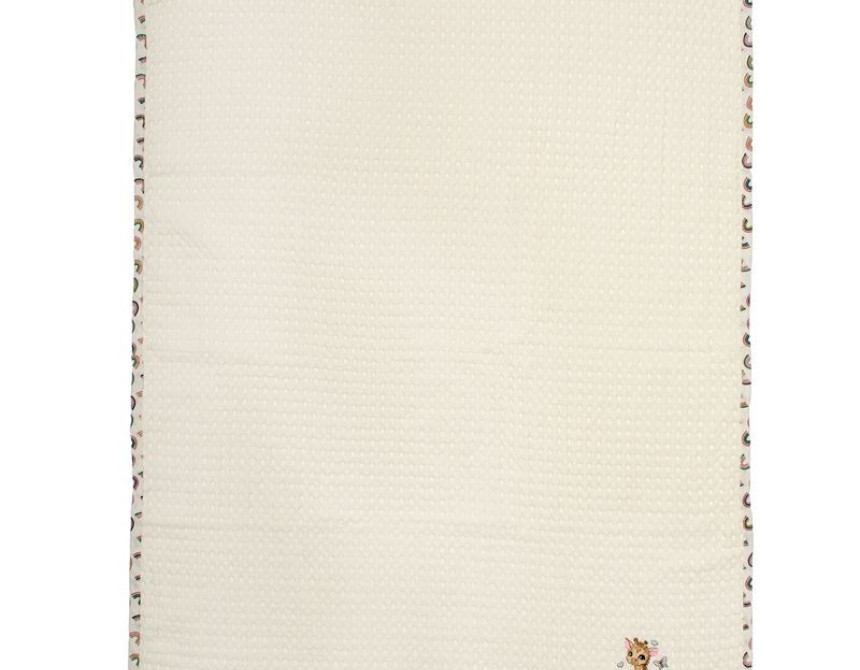 Κουβέρτα Πικέ Με Κέντημα bebe Giraffe 173 100X160 Ecru-Multi 100% Cotton