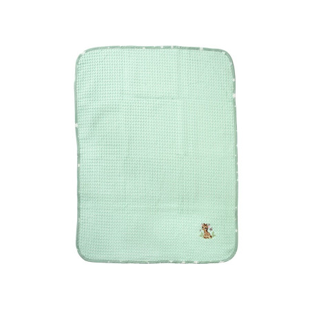 Κουβέρτα Πικέ Με Κέντημα bebe Giraffe 174 80X110 Mint 100% Cotton
