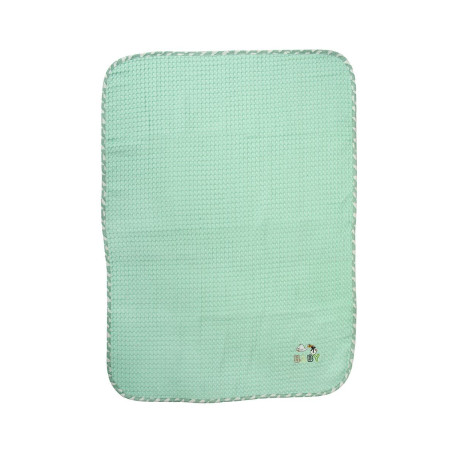 Κουβέρτα Πικέ Με Κέντημα bebe Stork 195 100X160 Mint 100% Cotton